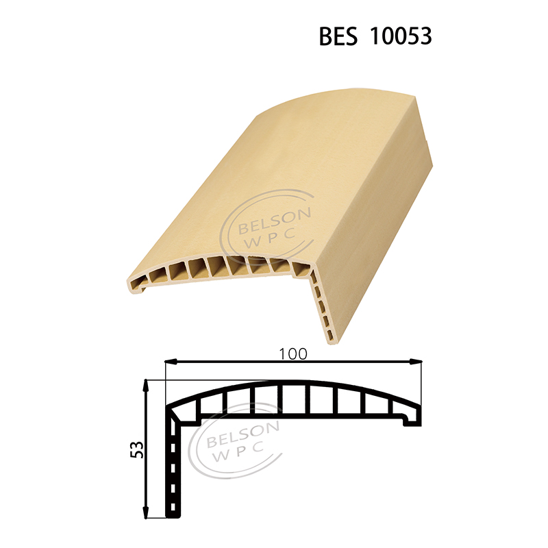 Belson WPC BES-10053 largo personalizado 10 cm de ancho arquitrabe de WPC de forma redonda diseñado para clientes especiales líneas de puertas de WPC